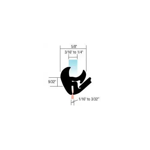CRL One-Piece Self-Sealing Universal Weatherstrip 1/16″ 3/32″ Panel 10232