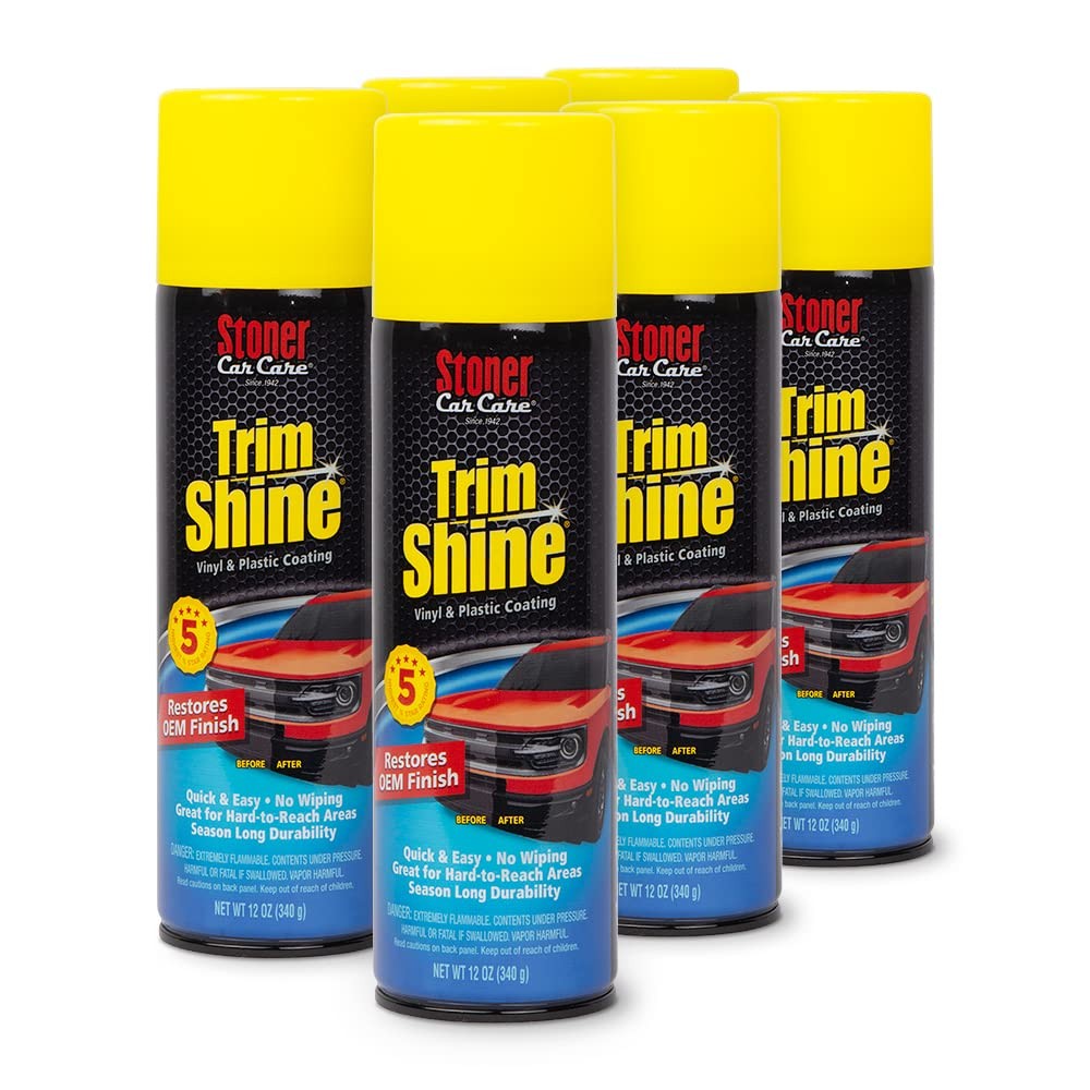 Stoner Car Care Trim Shine Protectant Pack Of 6 Aerosol 12Oz Restore Plastic …