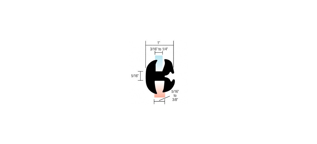 Two-Piece Self-Sealing Universal Weatherstrip 5/16″ to 3/8″ Panel – 3/16″ to