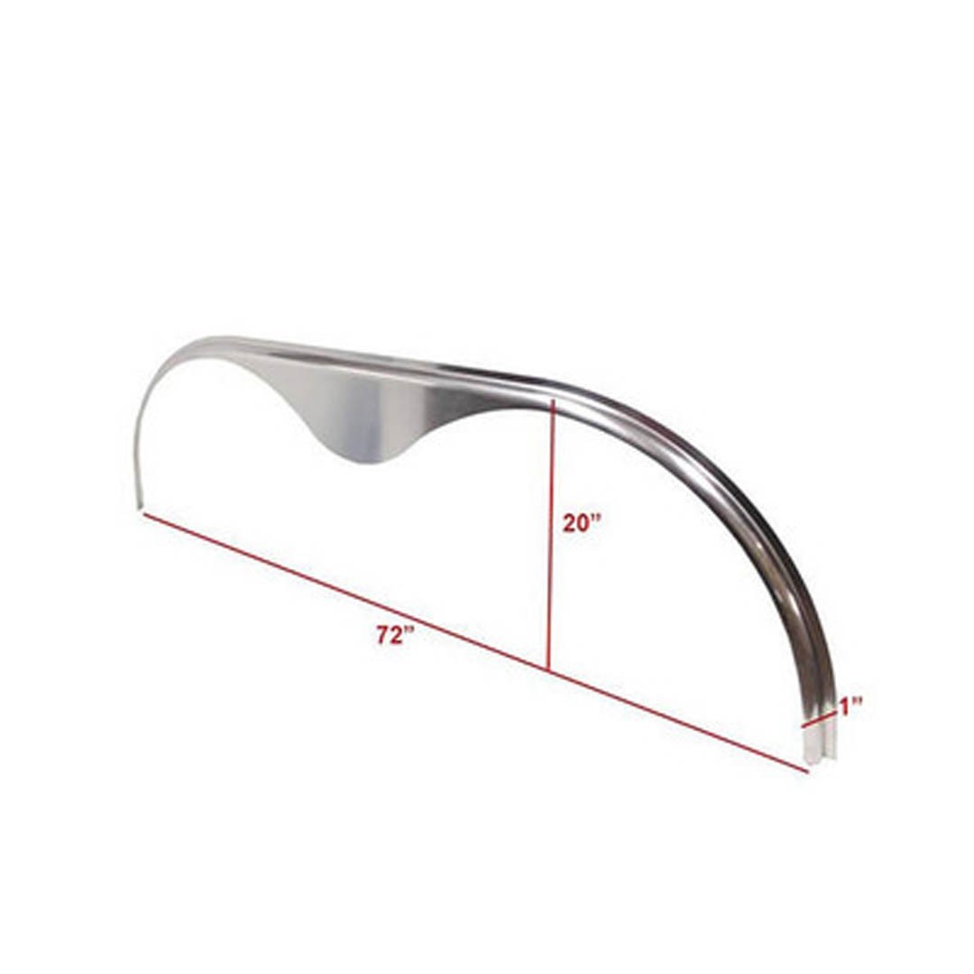 2 Pack – 72×1 Smooth Aluminum Tandem Axle Teardrop Fender Flares