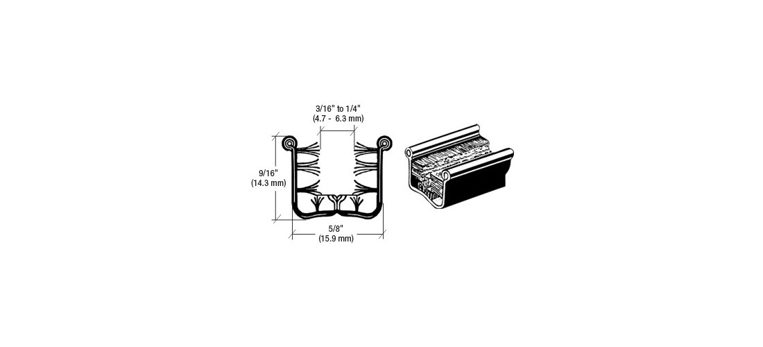 CRL Flexible Universal Channel Y52896 for 1948-1962 Cars 96″ Weatherstrip