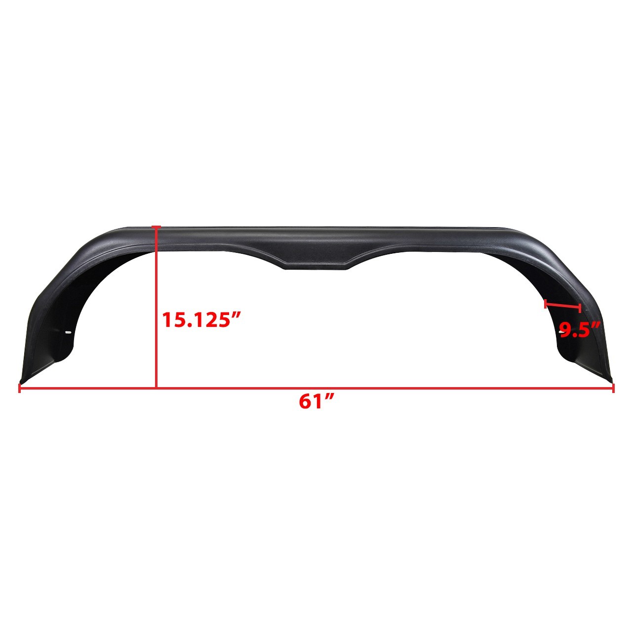 Plastic Universal Trailer Fender – 61″ – Tandem Axle – Black – One Fender