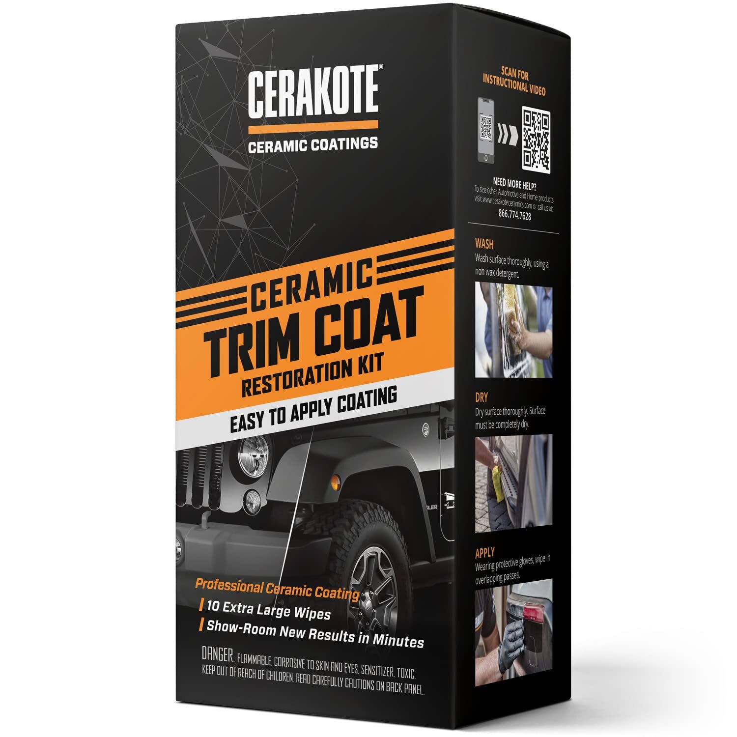 ® Ceramic Trim Coat Kit – Quick Plastic Trim Restorer – Ceramic Coating Black…