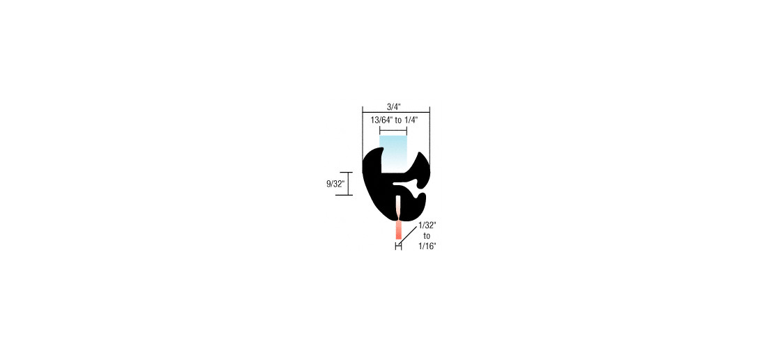 Two-Piece Self-Sealing Universal Weatherstrip for 1/32″ to 1/16″ Panel or 13
