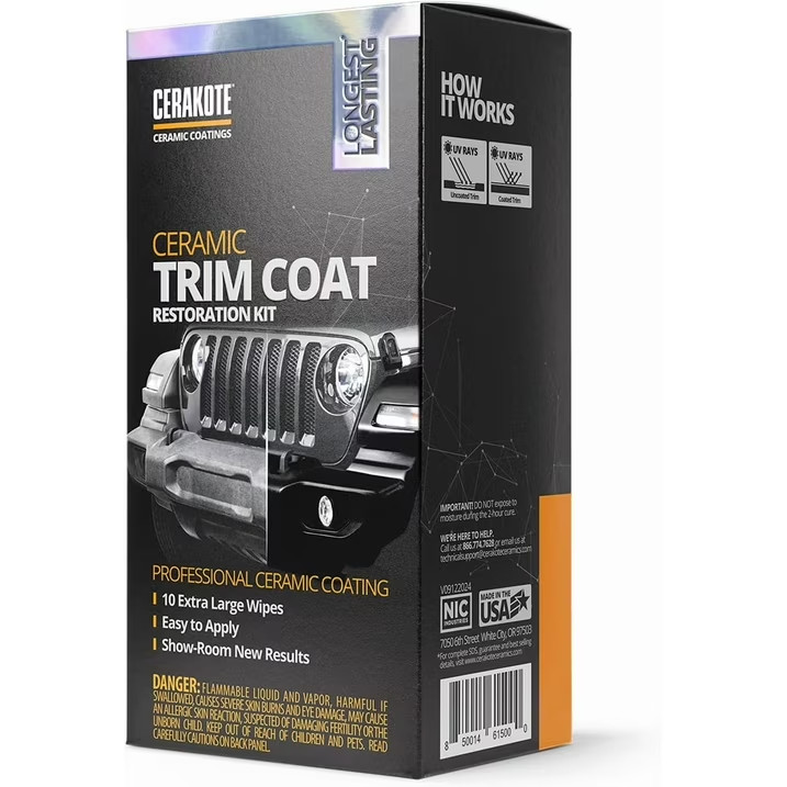 CERAKOTE Ceramic Trim Coat Kit Quick Plastic Trim Restorer 200 Washes