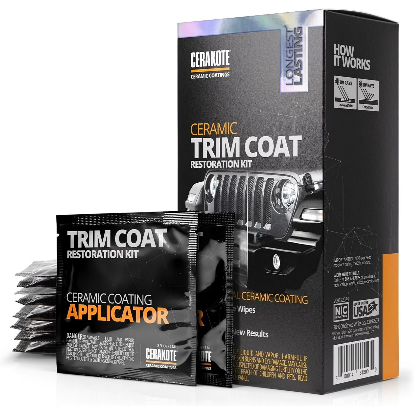 CERAKOTE Ceramic Trim Coat Kit Quick Plastic Trim Restorer 200 Washes