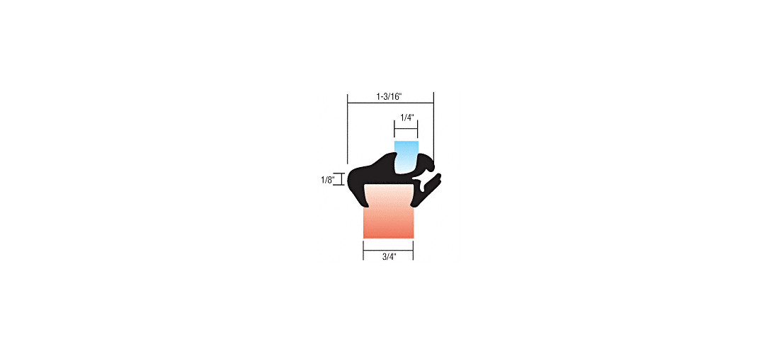 CRL 10249 One-Piece Self-Sealing Universal Weatherstrip 3/4″ Panel – 1/4″ Glass