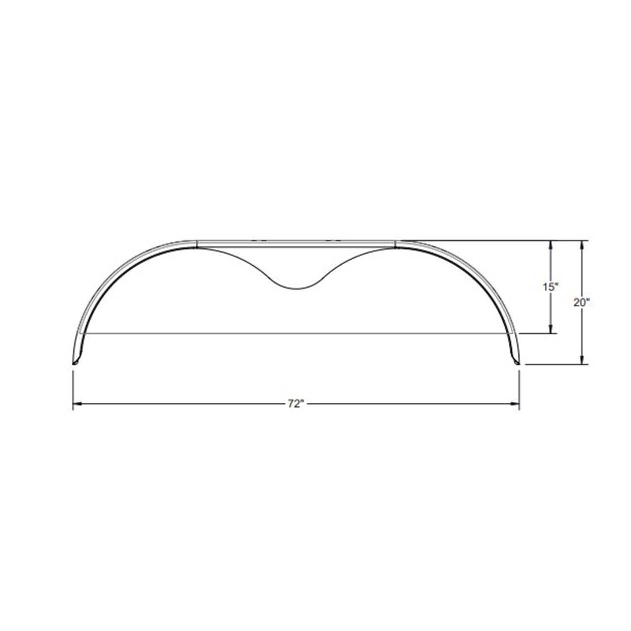 2 Pack – 72×10.75″ Tandem Axle Steel Trailer Fender with Back Plate
