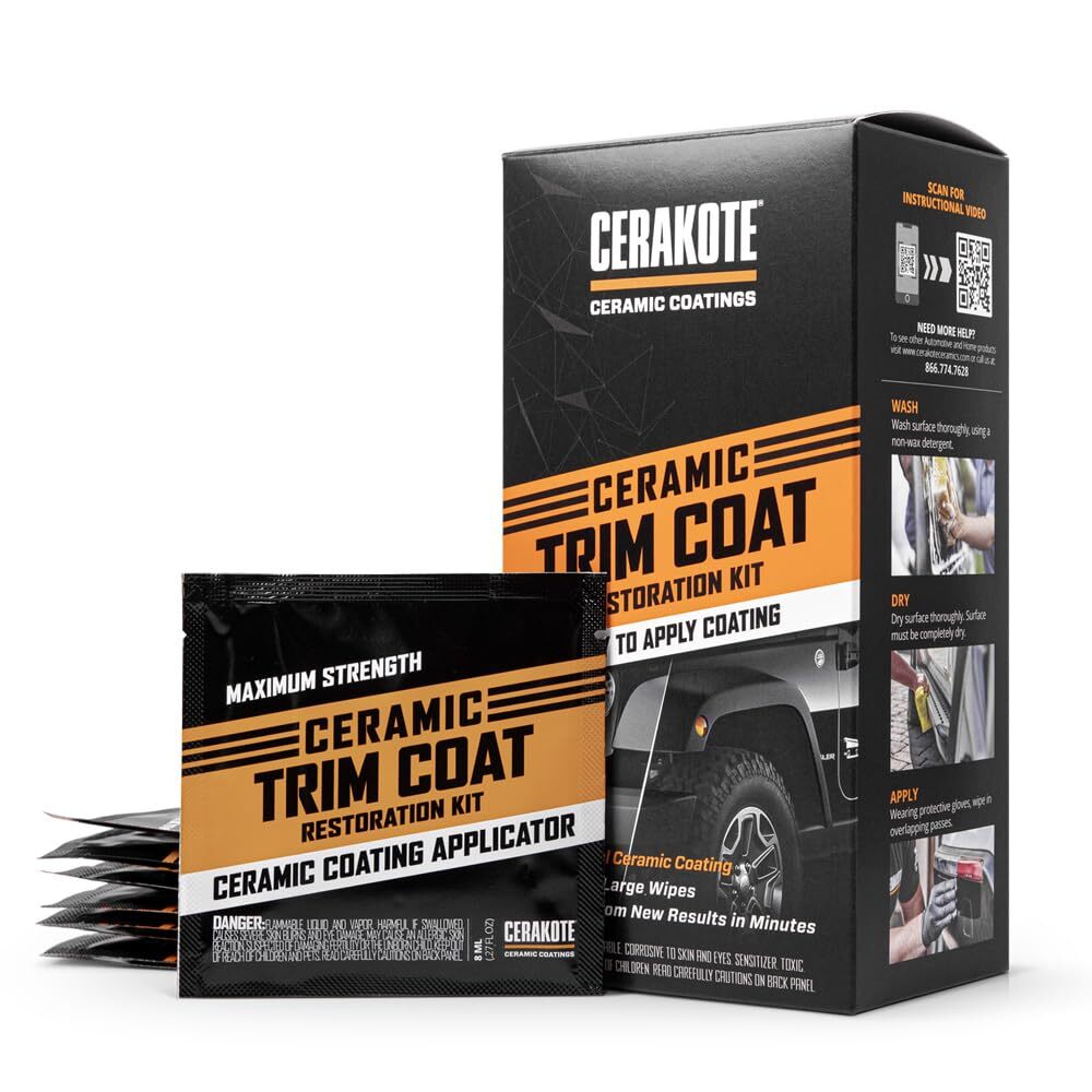 ® Ceramic Trim Coat Kit – Quick Plastic Trim Restorer – Ceramic Coating Black…